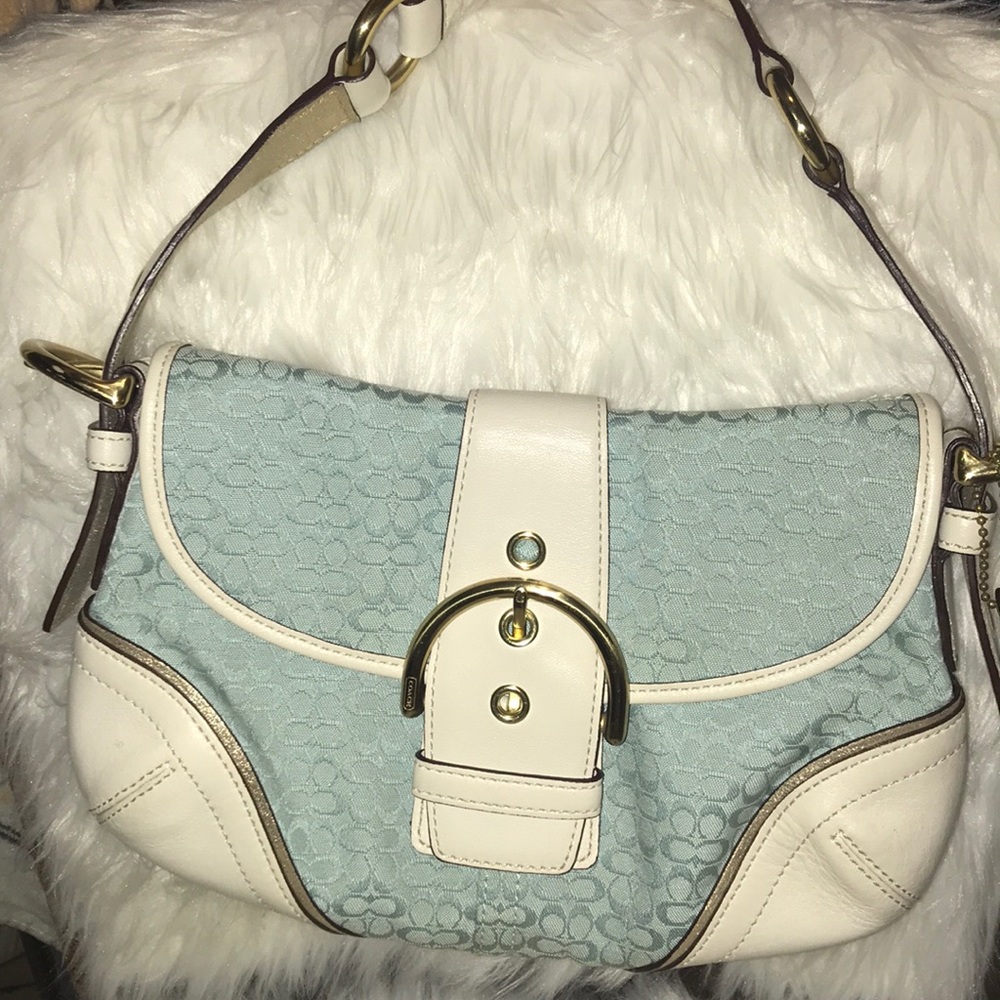 Vintage Rare Like New Baby Blue Coach Mini Bag